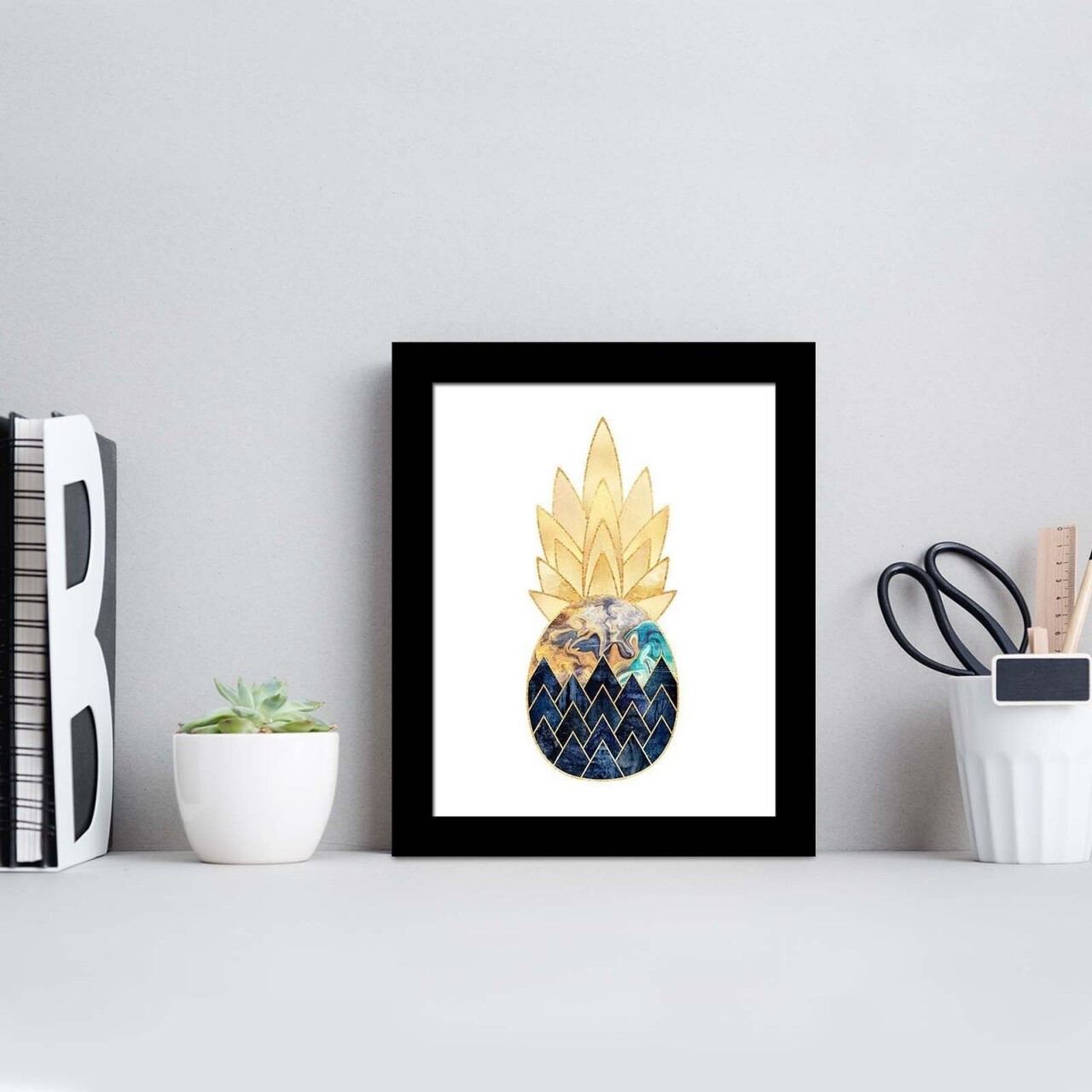 Tablou decorativ, Alpha Wall, Pineapple Yellow, 23x28 cm - imagine 3